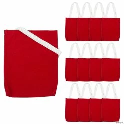 Deals 🤩 10" x 12" Medium Red Canvas Tote Bags - 12 Pc. 🛒