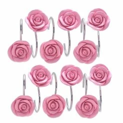 Cheapest 🎉 AGPtEK 12PCS Anti Rust Decorative Resin Hooks Pink Rose 🧨