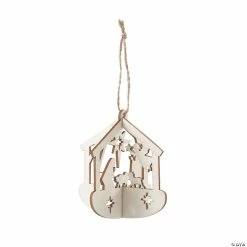 Outlet 😍 DIY 3D Nativity Unfinished Wooden 🎅 Christmas Ornaments - 12 Pc. 🌟