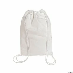 Flash Sale 🤩 DIY Medium White Canvas Drawstring Bags - 48 Pc. 🤩