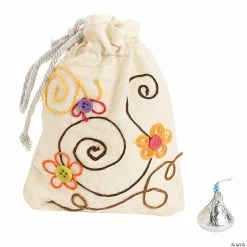 New 😀 DIY Mini Canvas Drawstring Bags - 48 Pc. 🧨