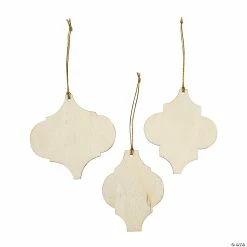Best Sale 💯 DIY Unfinished Wood Arabesque Ornaments - 12 Pc. 🌟