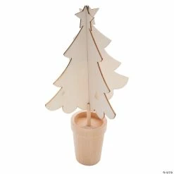 Brand new 👍 DIY Unfinished Wood Potted 🔔 Christmas Trees - 12 Pc. 🧨