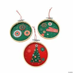 Outlet ๐ Embroidery Hoop ๐ Christmas Ornament Craft Kit - Makes 6 ๐