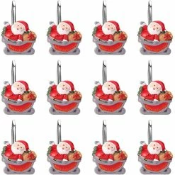 Wholesale 🔥 FITNATE 12PCS Anti-Rust Santa Claus &Sled Shower Curtain Hooks 😍