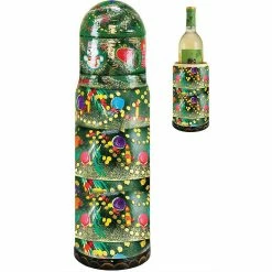 Hot Sale 🎁 G. Debrekht 🎅 Christmas Tree Hand-Painted Wooden Bottle Gift Box 🎅 Christmas Decor ✔️