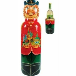 Promo 🌟 G. Debrekht Nutcracker Hand-Painted Wooden Bottle Gift Box 🎅 Christmas Decor ✔️