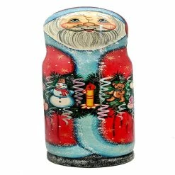 Best Pirce 🧨 G. Debrekht Santa Reader Hand-Painted Wooden Bottle Gift Box 🎄 Christmas Decor 🧨