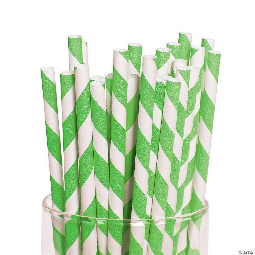 New π Striped Paper Straws - 24 Pc. β 1 New π Striped Paper Straws - 24 Pc. β
