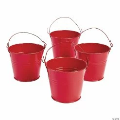 Top 10 💯 Mini Pails - 12 Pc. 🎉 -Deals Adult Christmas Crafts Store mini red favor pails 12 pc 52 42 bc