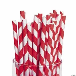 Budget 💯 Striped Paper Straws - 24 Pc. 🎁