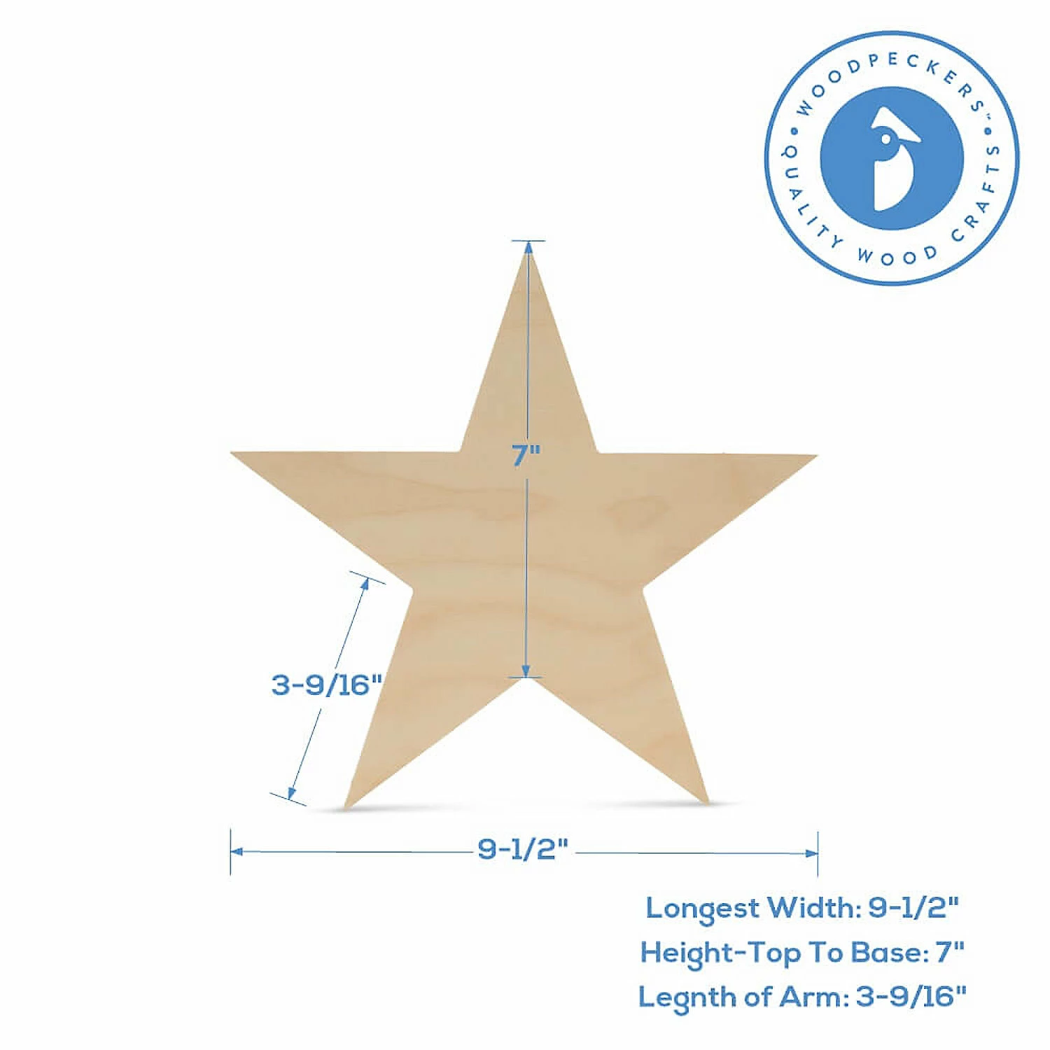 Outlet π Woodpeckers Crafts, DIY Unfinished Wood 10" Star Cutout, Pack of 10 𧨠4 Outlet π Woodpeckers Crafts, DIY Unfinished Wood 10" Star Cutout, Pack of 10 𧨠- Image 4