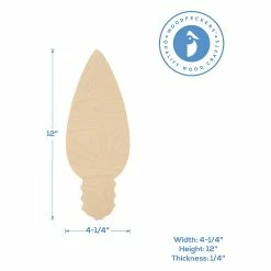 Budget 😍 Woodpeckers Crafts, DIY Unfinished Wood 12" 🎁 Christmas Light Bulb Cutout Pack of 12 👍 -Deals Adult Christmas Crafts Store woodpeckers crafts diy unfinished wood 12 christmas light bulb cutout pack of 1214129034 a02NOWA