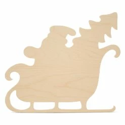 Coupon 🥰 Woodpeckers Crafts, DIY Unfinished Wood 18" Loaded Sleigh Cutout Pack of 3 🔔
