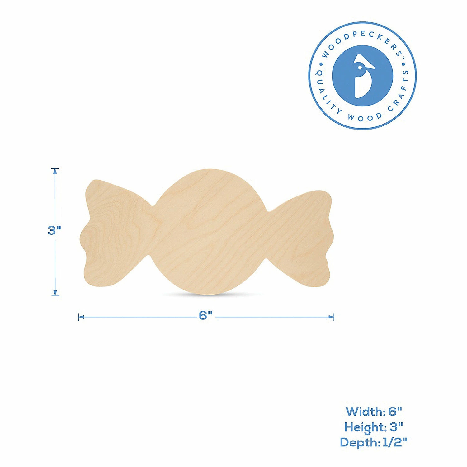 Buy π Woodpeckers Crafts, DIY Unfinished Wood 6" π¬ Candy Cutout Pack of 12 π€© 3 Buy π Woodpeckers Crafts, DIY Unfinished Wood 6" π¬ Candy Cutout Pack of 12 π€© - Image 3