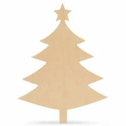 Coupon ❤️ Woodpeckers Crafts, DIY Unfinished Wood 6" 🎁 Christmas Tree with Star Cutout, Pack of 12 🥰