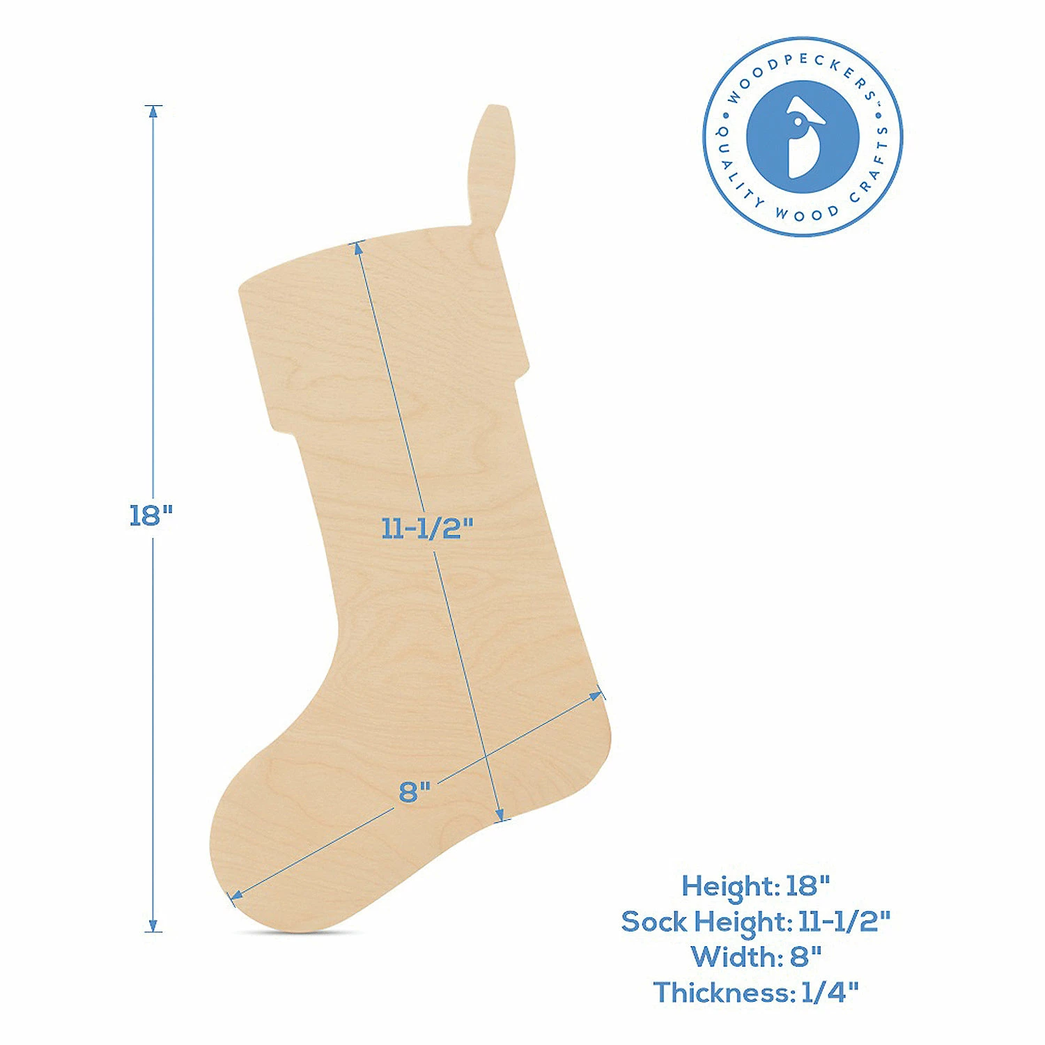 Buy ✨ Woodpeckers Crafts, DIY Unfinished Wood 6" Stocking Cutout Pack of 25 ❤️ 3 Buy ✨ Woodpeckers Crafts, DIY Unfinished Wood 6" Stocking Cutout Pack of 25 ❤️ - Image 3